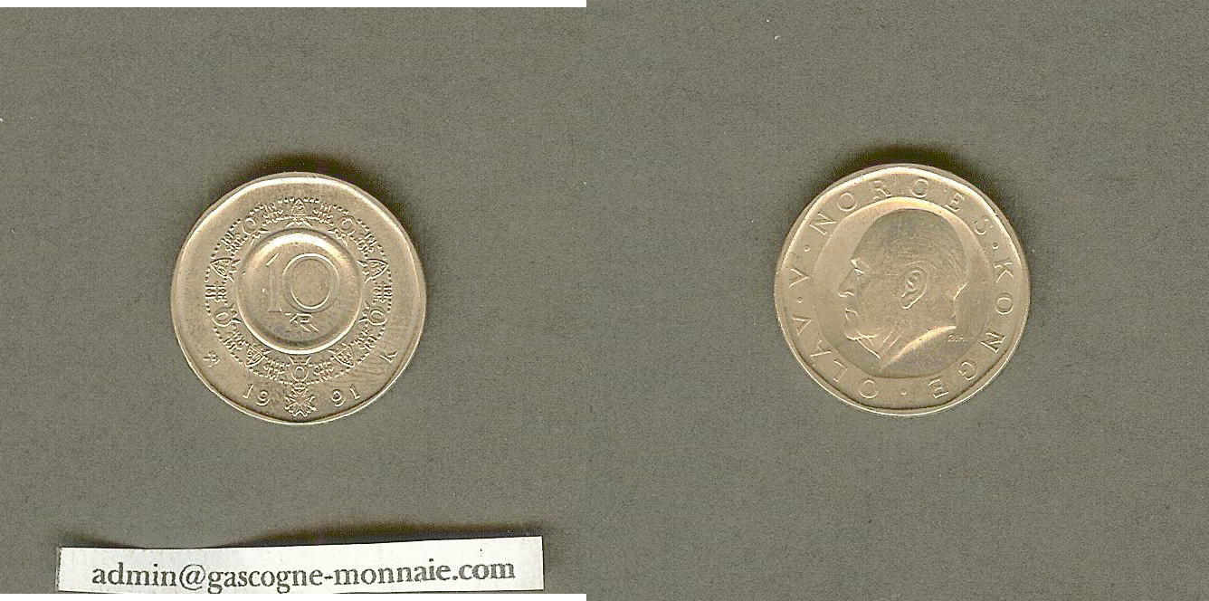 Norway 10 kronor  1991 Unc